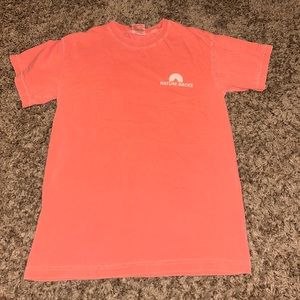 Peach nature back tshirt with a sunset on the back